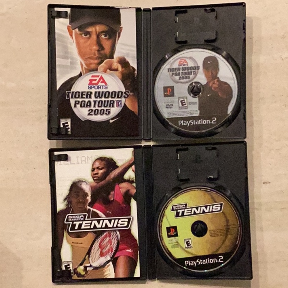 Tiger Woods PGA Tour 2005 Game PlayStation & Sega Sports Tennis PS2 Lot Golf - Picture 5 of 6